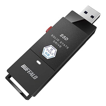 【中古】バッファロー BUFFALO 抗ウイルス抗菌ポータブルSSD USB3.2(Gen1) TypeA スティック SSDPUTVB1.0U3B/N