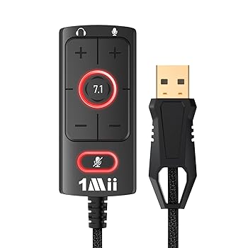 【中古】【未使用】1Mii USBサウンドカード USB - 3.5mmジャックオーディオアダプター - バーチャル7.1サラウンドサウンド - PS4/PC/MAC/ステレオヘッドセットに対