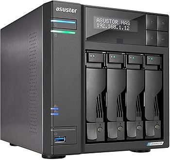 【中古】ASUSTOR ASUS子会社 NAS キット 4ベイ AS6704T Lockerstor 4 Gen 2 4xM.2 NvMe SSDスロット Intel Celeron N5105 クアッドコア 2x2.5GbE高速ポー