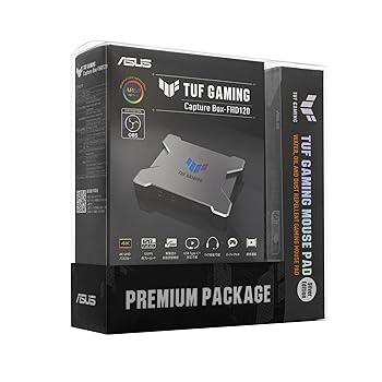 【中古】【未使用】ASUS ゲームキャプチャーボックス TUF GAMING CAPTURE BOX-FHD120-PAD (パッド同梱版) 1080p / 120Hz / ゲーム実況 録画 配信 会議 向け/ウェブ