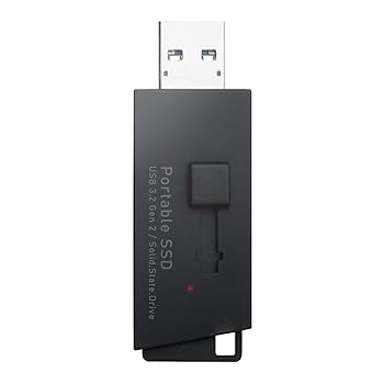【中古】エレコム 外付けSSD 500GB USB3.2(Gen1) PS5/PS4(メーカー動作確認済) 抗菌 抗ウイルス加工 ブラック ESD-EHL0500GBK