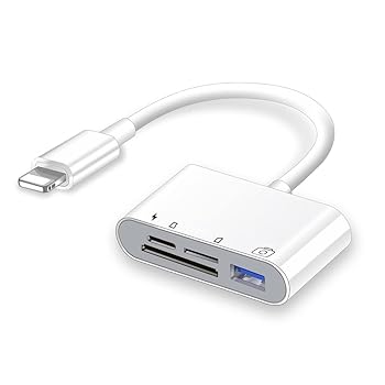 【中古】[2022 MFi認証品] IPHONE SD カードリーダー 4in1 Lightning SD カードカメラリーダー SD TF USB カメラアダプタ 高速データ転送 変換アダプタ