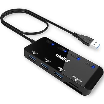 【中古】【未使用】atolla SDカードリーダー USB3.0 カードリーダー USBハブ 5-in-1 USB3.0ポート+SD&TF/microSDカードリーダー 同時読み書き【microSDXC/microSDHC