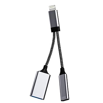 【中古】【未使用】アップル Lightning USB 変換 同時 きゅうそく充電 ケーブル アダプタ ライトニング USB3.0 OTG アダプター Apple MFI認証 人気の アイフォン 二
