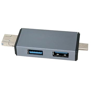 【中古】mitas Type-C カードリーダー 6in1 USB タイプc microUSB usbポート ハブ hub SD MicroSD 対応 TypeC 2ポート スマホ PC SDカード タブレット マ