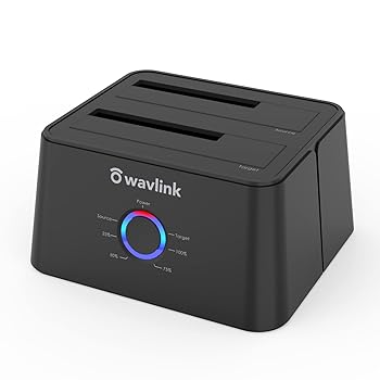 【中古】【未当て嵌める】WAVLINK USB 3.0 SATA I/II/III デュアルベイ 外後ばらい捉え所のない運転 縛ステイション HDD照明ランプ 2.5/3.5in SSD HDD UASP（6Gbps） パソコン・周辺機器-その他