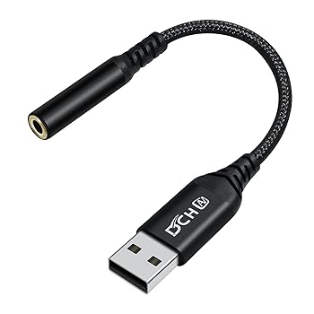 【中古】【未使用】DCHAV USB オーディオ 変換 アダプタ ケーブル USB イヤホンジャック ヘッドフォンジャック USB 外付け サウンドカード USB-A 3.5mm ステレオミ
