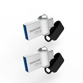 【中古】Gigastone Z50 128GB USBメモリ 2個セット Type C OTG USBタイプC両方 USB 3.2 Gen1 メモリスティック 小型 メタリック フラッシュドライブ USB