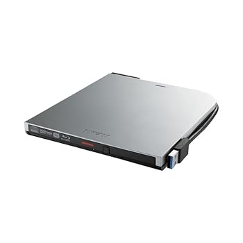 【中古】【未当て嵌める】緩衝装置置き目 BRXL-PTV6U3-SVB(しろがね色) USB3.2(Gen1) 相応う 携帯型BD 書込ソフ