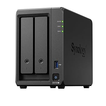 【中古】Synology NASキット 2ベイ DS725+ RyzenCPU搭載 4GBメモリ搭載 2.5GbE-NIC スタンダードユーザー向け 国内正規代理店フィールドレイク取扱品 電