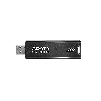 【中古】【未当て嵌める】ADATA SSD 外後ばらい 1肺結核 SC610 読込速度 550MB/秒 USB 3.2 Gen 2 USB-A SC610-1000G-CBK/RD