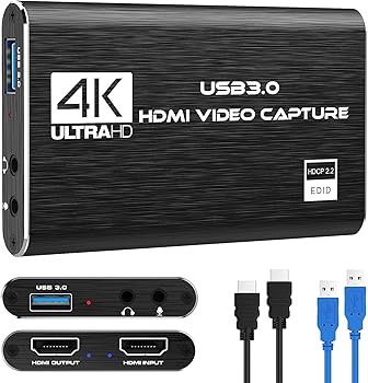 【中古】【未使用】4K HDMI ビデオキャプチャカード USB3.0 1080P 60FPS ビデオレコーダー キャプチャカード ストリーミングゲームや放送用 Switch PS4 PS5 PS3 Xbo