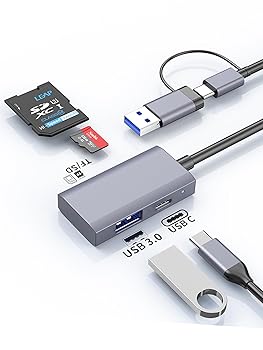 【中古】【未使用】KHkuahai USB 3.0 SDカードリーダー【2024新モデル】4-in-1 Type-C SDカードリーダー, OTG対応5Gbps高速転送, カードリーダー SD/TF SDXC/SDHC/M