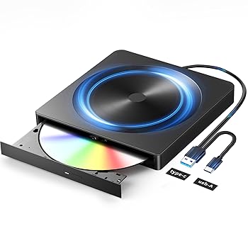 【中古】【2024新?USB3.0高速転送】CD DVDドライブ 外付け USB3.0&Type-C両用ケーブル 外付けDVDドライブ Windows/Linux/Mac OS 内蔵ケーブル 薄型 軽量