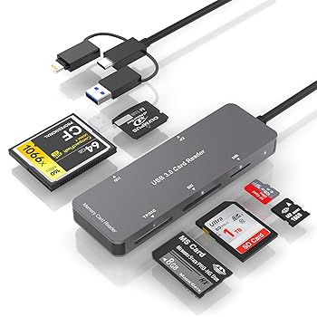 【中古】【未使用】【2024 MFi認証品】USB 3.0/USB-C/Lightning カードリーダー 6in3 SD/TF(Micro SD)/ MS/XD/M2/CF カードリーダーアダプター OTG対応 設定不要 双