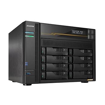 【中古】【未当て嵌める】ASUSTOR AMD Ryzen Embedded中央処理装置積み上げる・M.2 SSD × 4 \u0026 SATA HDD/SSD × 8積み上げる能力のある 力強さ遣い手・商行為向けのNAS「LOCKERSTOR 4 Ge