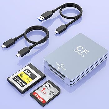 【中古】【未使用】【2024新設計】CFexpress Type B & SD カードリーダ 2 in 1、デュアルスロットUSB3.2 10Gbps 高速転送 CFexpress Type B cfカードリーダー アル