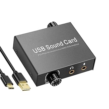 【中古】H.May 2.0 USB のサウンド カード、3.5mm 港、USB の運転者自由な可聴周波音 PS5、コンピュータ、パッド、Smartphone、等と互換性がある外的な一｜AJIMURA-SHOP