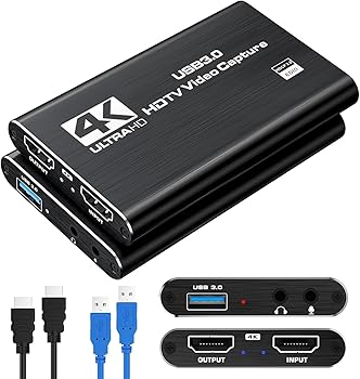 【中古】【未使用】4 kビデオキャプチャカード,usb 3.0キャプチャカードunterstutzt 4 k hdmiループausgangと1080 p 60 fpsストリーミングビデオは、xbox / ps4 / s
