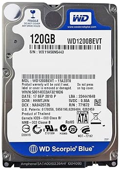 【中古】WESTERN DIGITAL 2.5in内蔵HDD 120GB Serial-ATA/150 5400rpm 12.0ms 8MB WD1200BEVT