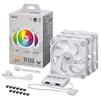 【中古】【未使用】ASUS TUF Gaming TF120 120mm ARGBファン 3IN1 /高性能な流体動圧ベアリング (FDB) / 2層構造のLED / Aura Sync/大風量/PWMファン制御/広域な回