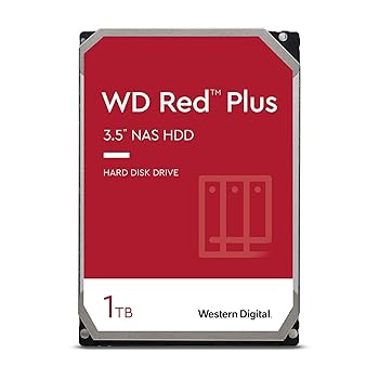【中古】Western Digital ウエスタンデジタル WD Red Plus 内蔵 HDD ハードディスク 1TB CMR 3.5インチ SATA 5400rpm キャッシュ64MB NAS WD10EFRX-EC