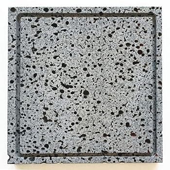 【中古】【未使用】STクラフト 焼肉用 ステーキ用 溶岩石プレート 25×25センチ 油落としの 溝付き マグマ削出し逸品 キャンプ 活躍 溶岩 アウトドア 焼肉 無煙 BBQ|AJIMURA-SHOP