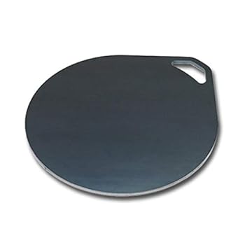 【中古】ZEOOR 縮緬鉄板 縮緬製造業者 縮緬焼き器 板厚6粍 手持ち部分付き添い人 差しわたし250粍 25糎
