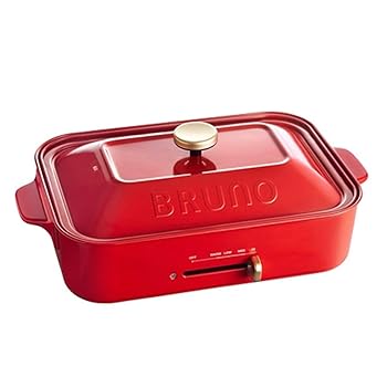 【中古】コンパクトホットプレート [ 赤いこと/本体＆4種一皿 食べ物屋一皿付書き割り ] BRUNO Compact Hotplate