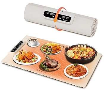【中古】食品保温プレート 電気保温トレイ 多機能食品断熱ボード フードウォーマー ホットプレート 収納袋付き/お手入れも簡単/温度調節可/折りたたみ式|AJIMURA-SHOP