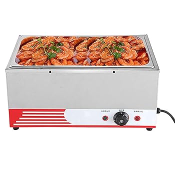 【中古】電気フードウォーマー、ビュッフェウォーマースチームテーブル1500W電気ステンレススチールフードウォーマー、ケータリングレストラン用の調節可