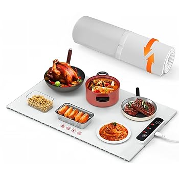 【中古】【未使用】ホットプレート 食品保温プレート 食品用電気保温トレイ 折りたたみ式 多機能食品断熱ボード フードウォーマー 60℃/80℃/100℃ 温度調節可 フル|AJIMURA-SHOP