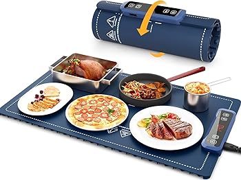 【中古】[Blopobuyi]食品保温プレート【2024新登場・日本対応】電気保温トレイ 卓上保温プレート 折りたたみ式 3段階温度設定 10秒の急速加熱 フルプレー