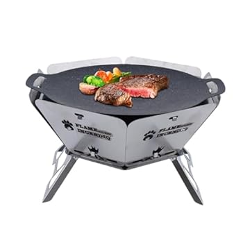 【中古】【未使用】キャンプキャンプファイヤーグリル、薪炭グリル | 六角形バックパッキングBBQグリル,ポータブルチャコールグリル、キャンプファイヤーグリル、屋|AJIMURA-SHOP