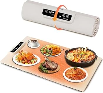 【中古】保温プレート 食品保温プレート 電気保温トレイ 折りたたみナノシリコーン素材 3段階温度設定 革新的なポータブルフードウォーマー ご家族でのデ