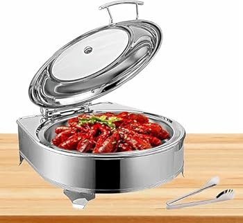 【中古】6Lラウンドヒーティングフラット擦り皿、ステンレススチールビュッフェ付きの加熱皿、マリーベイン、ケータリング用の電気プレート加熱、ビュッ|AJIMURA-SHOP