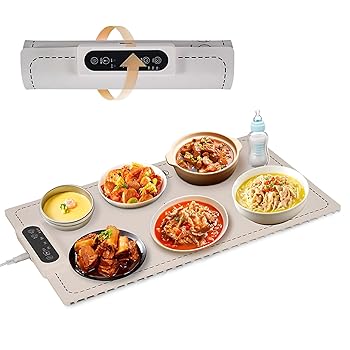 【中古】【未当て嵌める】食料雑貨類保温一皿 一皿分の料理 保温居敷き 灯し火保温お盆 60～100° 3座標軸熱度自然調整 タイマー役立つこと 180W 保温役立つこと ごはん 卓上 灯し火 フードウォーマー コ