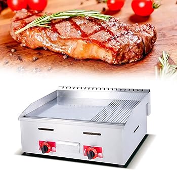 【中古】ガスグリドル LPG 業務用 ステンレススチール 頑丈 レストラン 屋外 グリドル ガス ベーキング プレート バーガー グリル 大型 ノンスティックバ