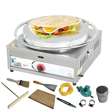 【中古】45cm業務用クレープメーカーマシン パンケーキグリドル 大型ホットプレート ノンスティック電気グリドル パンケーキメーカー バッタースプレッダ