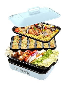【中古】SOLEMOOD ホットプレート おしゃれ? たこ焼き 焼肉 パエリア アヒージョ お手入れ簡単 洗いやすい 温度調節機能 プレート種類組み合わせて選択