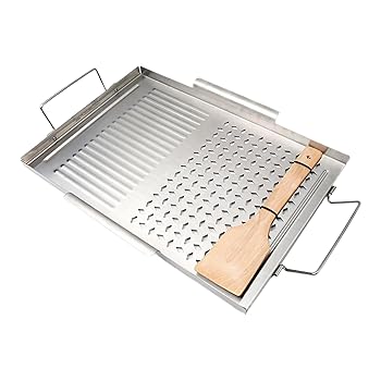 【中古】グリルプレート - フラットトップグリドル | ステンレススチール製調理器具 キッチンやアウトドアで使用可能|AJIMURA-SHOP
