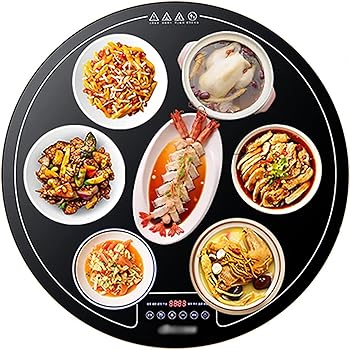 【中古】24in 保温サービングトレイ 260W 明かりフードウォーマー ラウンド熱っぽい一皿 触れ合うと遠隔操作付き添い人 40-130°C 体温合わせる バイキング 基準打数