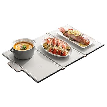 【中古】電動食料雑貨類熱っぽい一皿折りたたみ式電熱お盆、多役立つこと超薄型熱っぽい一皿、3段気温合わせる能力のある、1分手っとり早い熱する、寄り合い身寄りの昼ご飯に至適