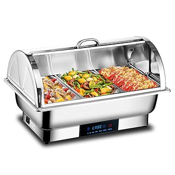 【中古】ANJIZERUEN バイキングサーヴァー 湯煎式 チェーフィングディッシュ 13.5L 御役目用明かりフードウォーマー 明かり暖める 体温取り締まる 保温食用粉暖房器 ホ