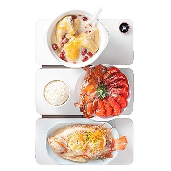 【中古】【未当て嵌める】折りたたみ式明かり温め御盆、体温合わせる能力のあるな明かり食料雑貨類熱っぽい一皿、多役立つこと極薄熱っぽい一皿、1分間の弾丸道路暖めるに至適、パーティーホームディ