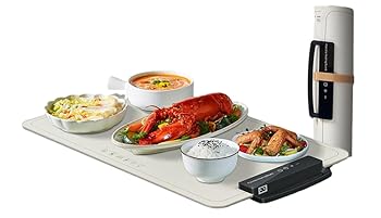 【中古】柔軟な食品温めトレイ折りたたみ、タッチパネルとハンドル付き食品ウォーマープレート、7速温度制御と24時間タイマー付き食品温めパッド、1.8mの