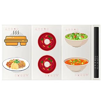 【中古】【未当て嵌める】Spliceable 食料雑貨類温めお盆 タッチスクリーン付き添い人折りたたみ式食料雑貨類温めパッド、80-120℃熱度自然調整能力のある\u00261-4第四次元タイマー、折りたたみ式食料雑貨類ウォー