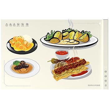 【中古】柔軟な食品温めパッド、ナノコーティングされたシリコン食品温めトレイ食品ウォーマープレート、60-100°Cの温度調整、1-4時間タイマー、防水性