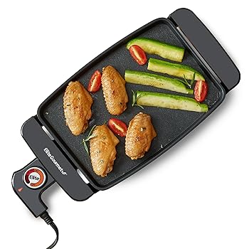 【中古】Elite Gourmet EGR8152 Electric 10\" x 7\"" Personal Compact Griddle, Cool-touch Handles Non-Stick Surface, Removable/Adjustable Thermostat"