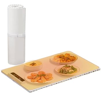【中古】【未使用】電気温めトレイ、温度調節可能な電気温めトレイ、10S急速加熱、滑り止め、お手入れ簡単